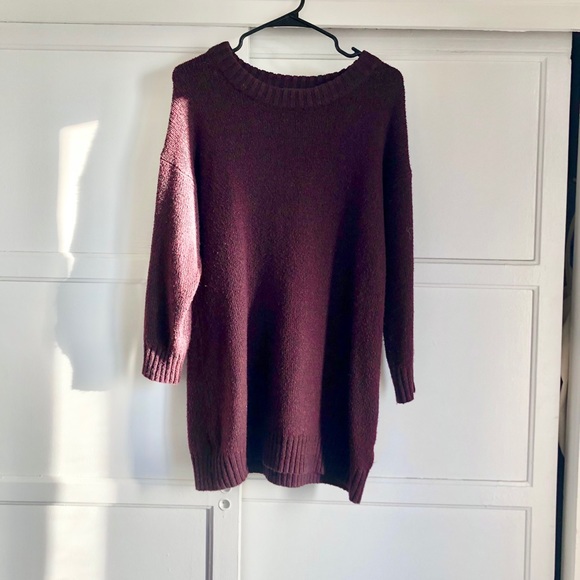 Oversized Knit Sweater Maroon - Picture 2 of 3